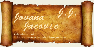 Jovana Jačović vizit kartica